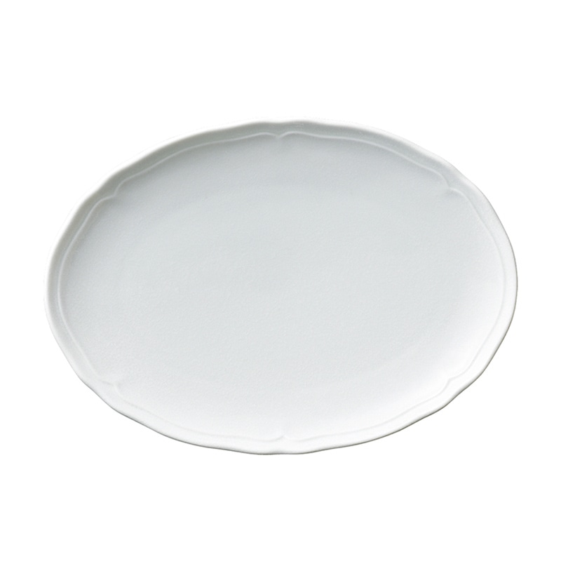 ミヤザキ食器 エムスタイル 梨花 オーバルプレート 26.5cm RN2611WH 1個（ご注文単位6個）【直送品】