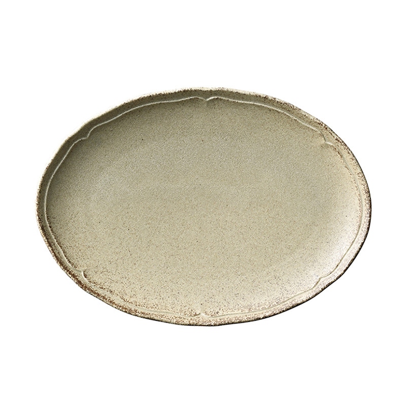 ミヤザキ食器 エムスタイル 梨花 オーバルプレート 24cm ベージュ RN2411BE 1個（ご注文単位6個）【直送品】