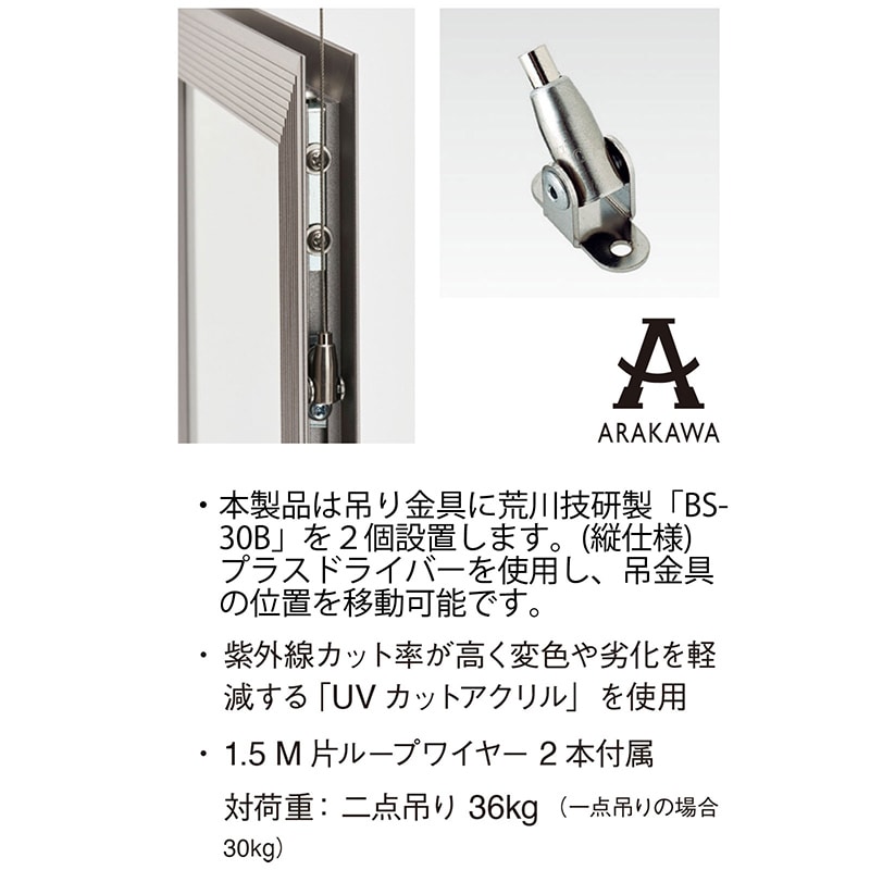 アルナ デッサン額 DUO 両面アクリル B5 257×182mm マットブラックフレーム 1個(ご注文単位1個)【直送品】