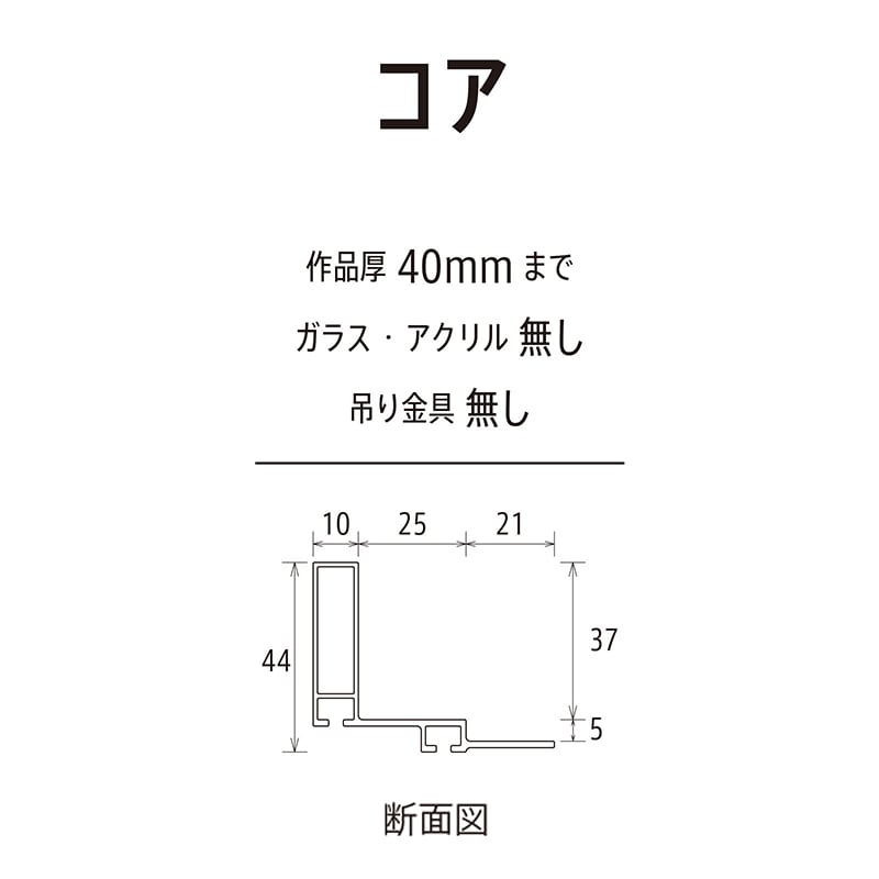 アルナ 仮縁 コア F-20 727×606mm ブラックフレーム 1個(ご注文単位1個)【直送品】