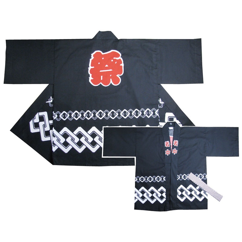 P・O・Pプロダクツ 祭りハッピ S 大人 3760 黒 1枚(ご注文単位1枚)【直送品】
