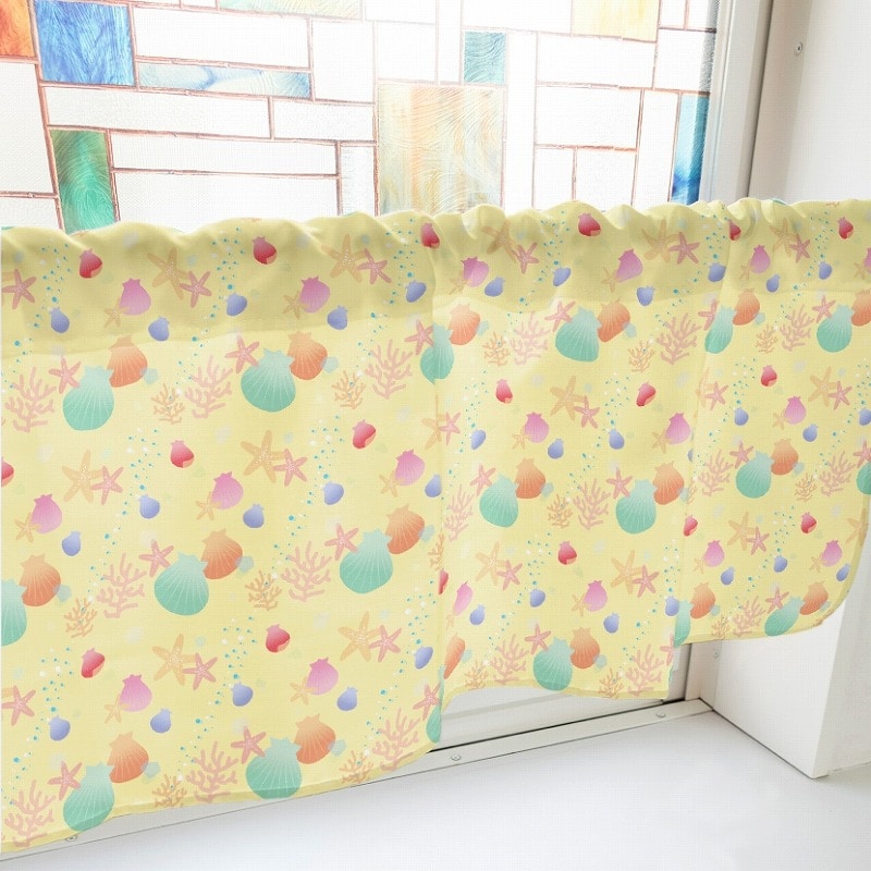 P・O・Pプロダクツ カフェカーテン W1000 41223 海 黄 1枚(ご注文単位1枚)【直送品】