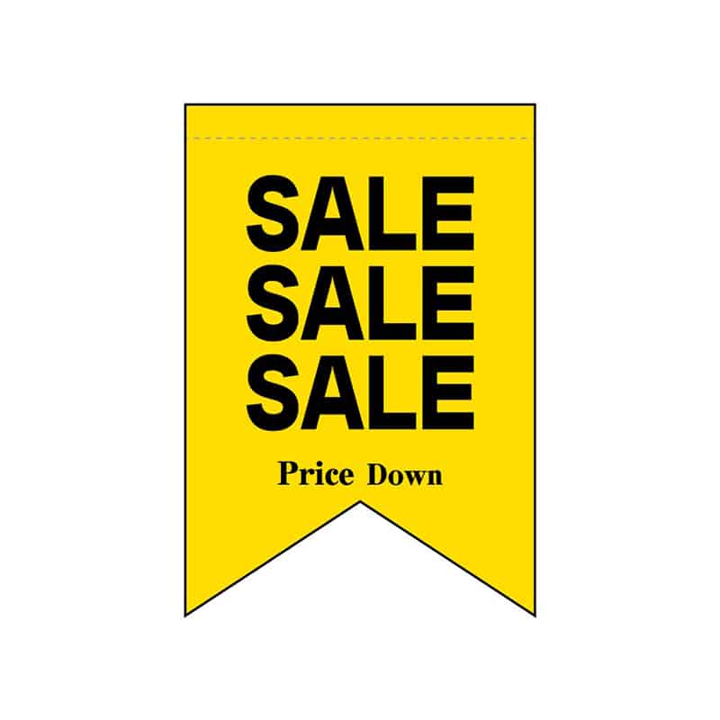 P・O・Pプロダクツ 変形タペストリー リボンカット SALE SALE SALE 黄 55281 1枚（ご注文単位1枚）【直送品】