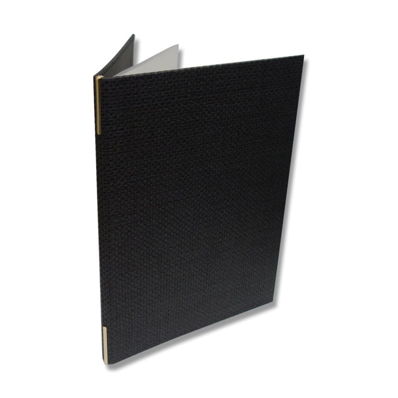 えいむ 麻タイプメニューブック ピンタイプ 中 B5 ブラック PB-802 1冊（ご注文単位1冊）【直送品】