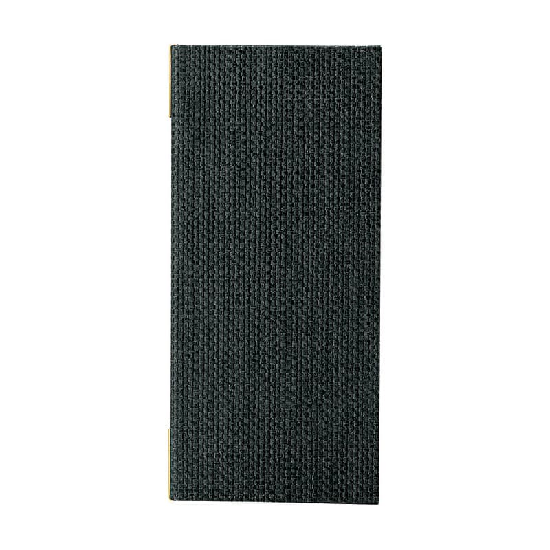 えいむ 麻タイプメニューブック ピンタイプ タテ小 ブラック PB-805 1冊（ご注文単位1冊）【直送品】
