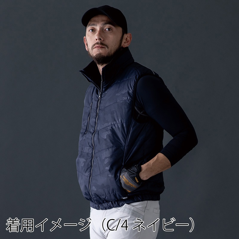 tASkfoRce　中綿エンボスベスト ブルーグレー　XO 01099 1枚（ご注文単位1枚）【直送品】