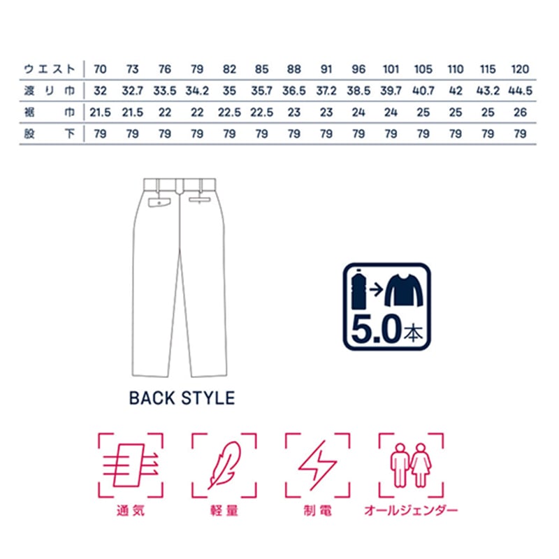 カンサイユニフォーム スラックス グリーン 120 40405 1枚(ご注文単位1枚)【直送品】