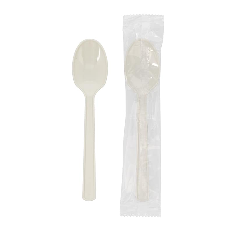 SWAN プラスチックスプーン 16cm 個包装 ホワイト 100本/袋