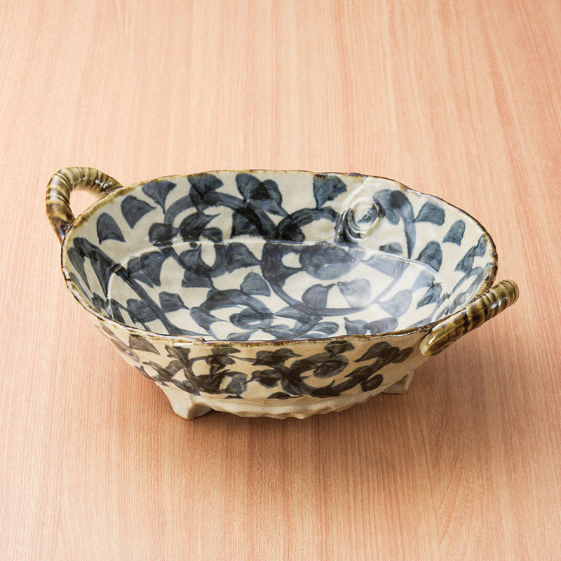 山万 01116-510 たこ唐草両手付大鉢  1個（ご注文単位1個）【直送品】