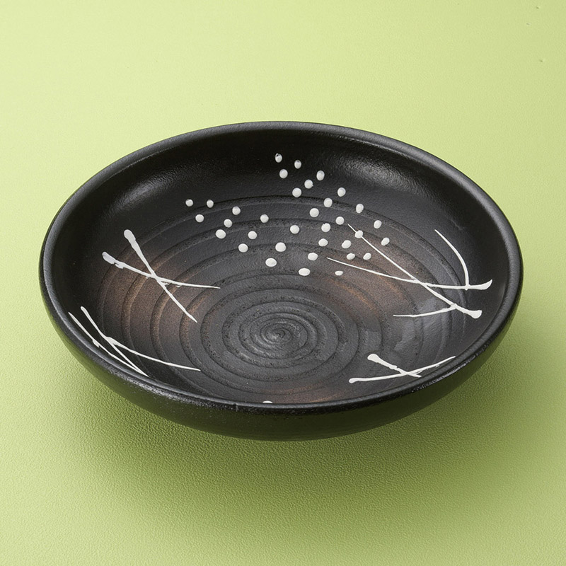 山万 01413-640 黒吹き麦10号めん鉢(萬古焼) 1個（ご注文単位1個）【直送品】
