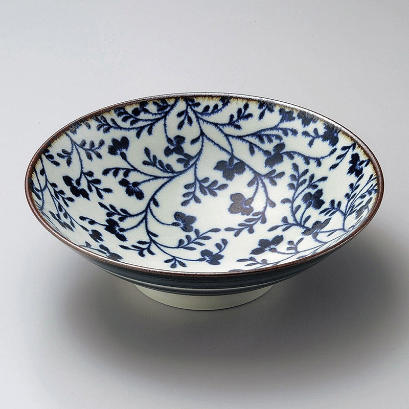 山万 02109-100 おふけ草花8.0麺鉢  1個（ご注文単位1個）【直送品】