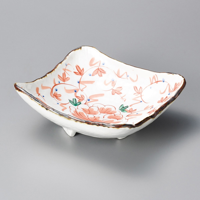 山万 02201-550 牡丹唐草尺角鉢  1個（ご注文単位1個）【直送品】