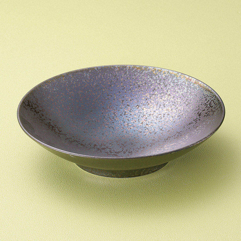 山万 02220-130 黒彩24cm平鉢  1個（ご注文単位1個）【直送品】