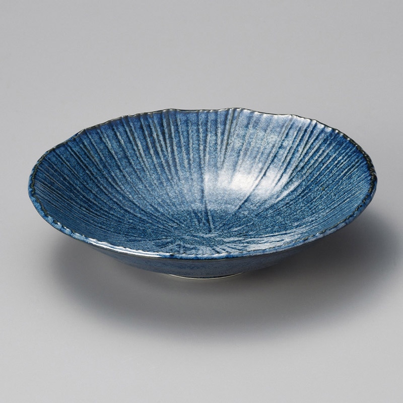 山万 02521-180 花紺十草8.0盛鉢  1個（ご注文単位1個）【直送品】