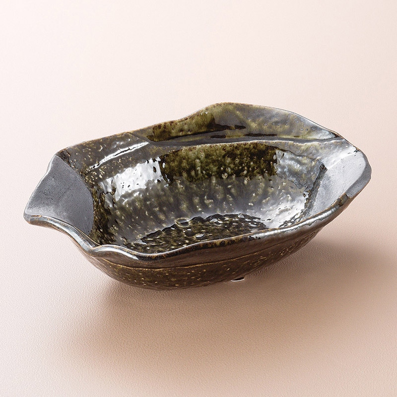 山万 03403-190 織部いぶし流し大鉢  1個（ご注文単位1個）【直送品】