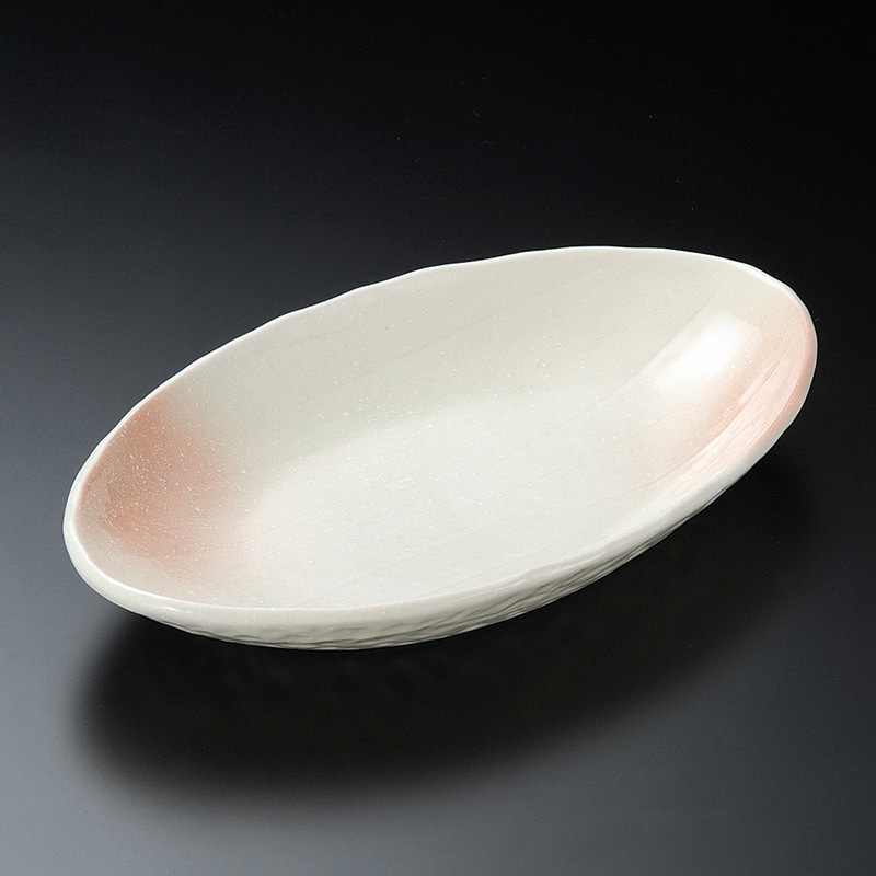 山万 03507-400 暁白雪楕円大鉢  1個（ご注文単位1個）【直送品】