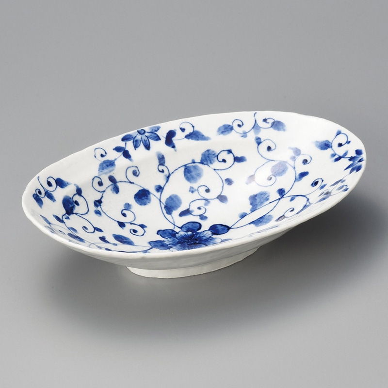 山万 03404-170 手描唐草楕円大鉢  1個（ご注文単位1個）【直送品】