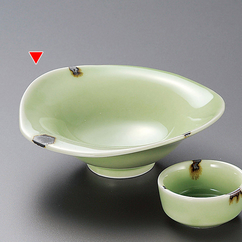山万 05127-130 ヒワ釉錆流しなぶり向付  1個（ご注文単位1個）【直送品】