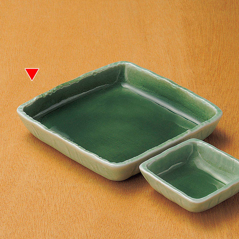 山万 05131-580 緑青磁正角刺身鉢  1個（ご注文単位1個）【直送品】