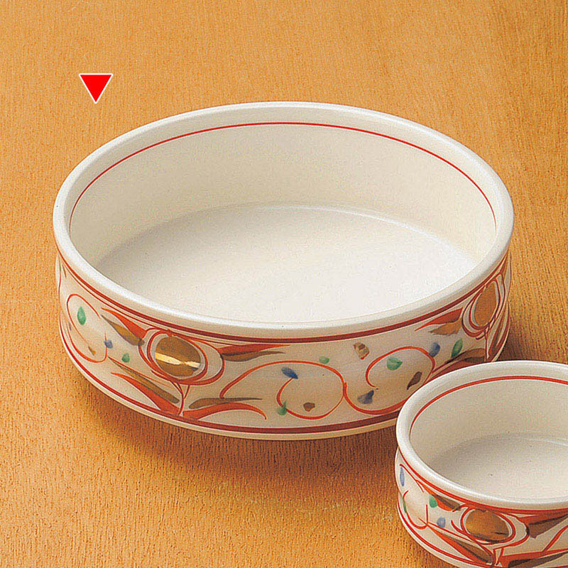 山万 05309-580 赤絵華紋刺身鉢  1個（ご注文単位1個）【直送品】