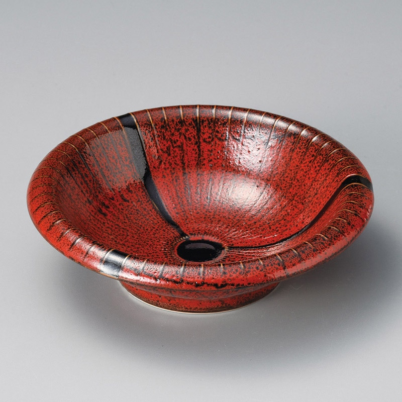 山万 06016-140 紅柚子天目十草彫5.5向付  1個（ご注文単位1個）【直送品】