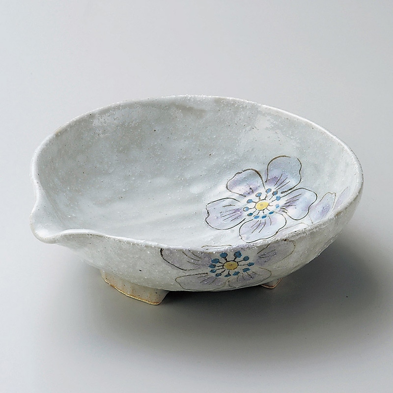 山万 06116-510 粉引彩花片口平鉢紫  1個（ご注文単位1個）【直送品】