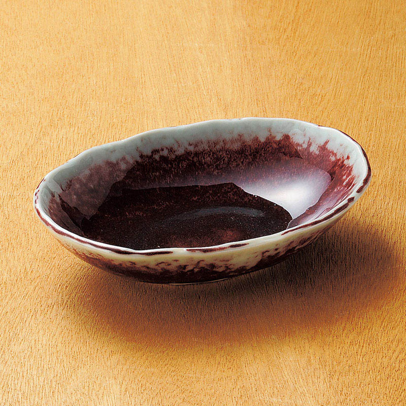 山万 06907-230 辰砂楕円小鉢  1個（ご注文単位1個）【直送品】