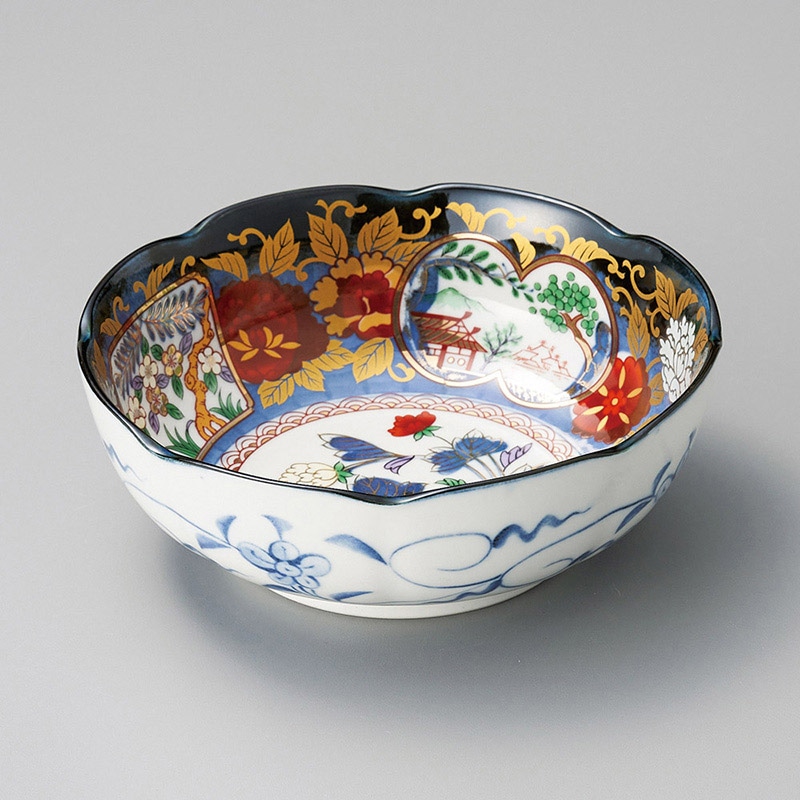 山万 06617-100 金彩牡丹5.5寸鉢  1個（ご注文単位1個）【直送品】