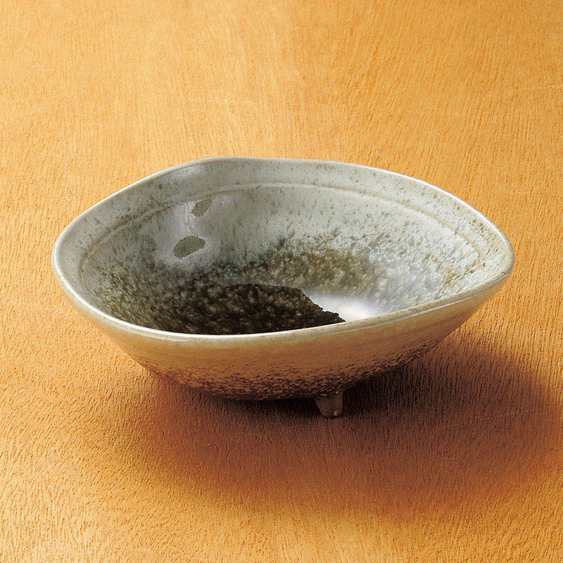 山万 07521-570 織部かすみ片押三ッ足5.0鉢  1個（ご注文単位1個）【直送品】