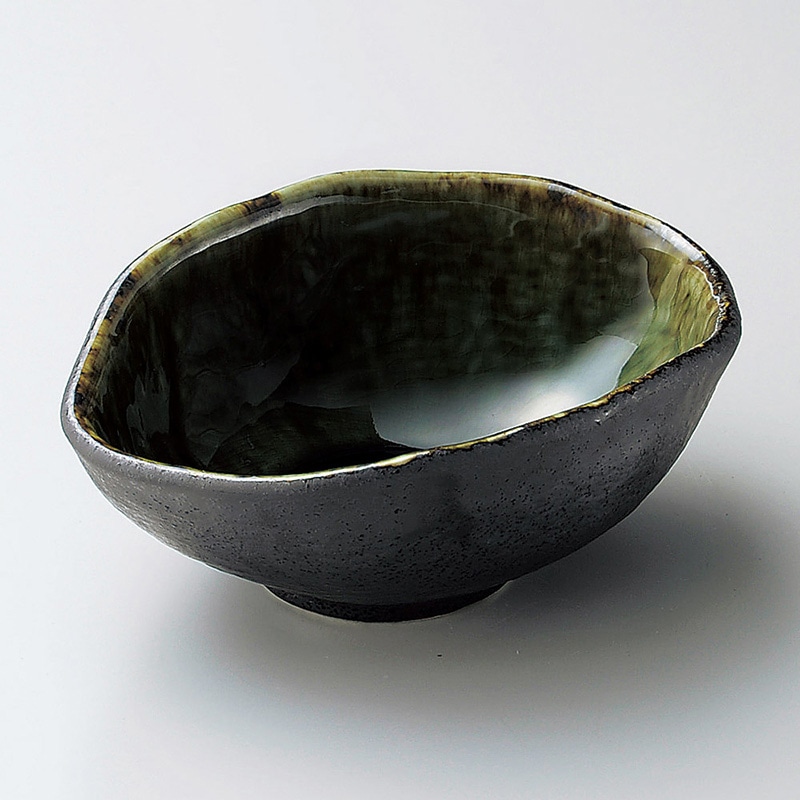 山万 07923-130 いぶし織部変型小鉢  1個（ご注文単位1個）【直送品】