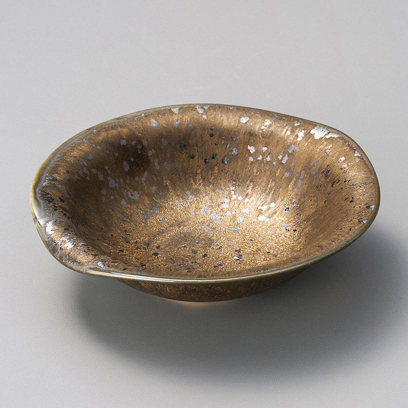山万 07516-230 金結晶たわみ向付  1個（ご注文単位1個）【直送品】