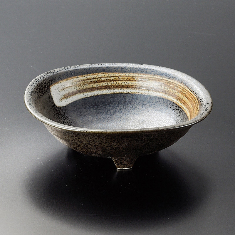 山万 08116-450 白刷毛天目三ツ足大鉢  1個（ご注文単位1個）【直送品】