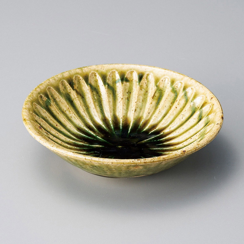 山万 08610-510 織部しのぎ45平鉢  1個（ご注文単位1個）【直送品】