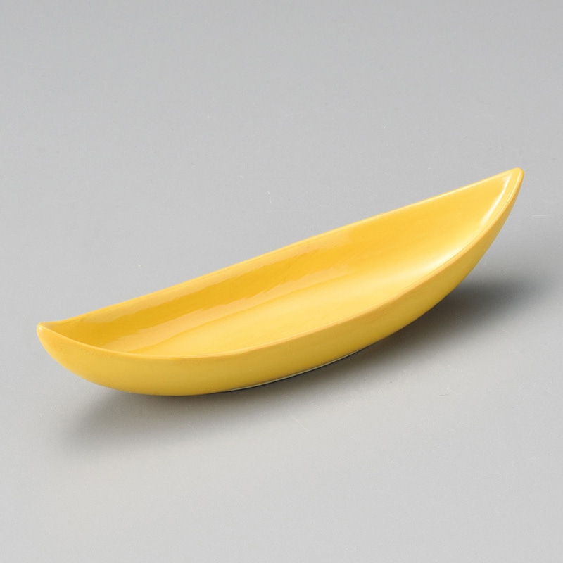 山万 08223-470 黄巻舟型小鉢  1個（ご注文単位1個）【直送品】