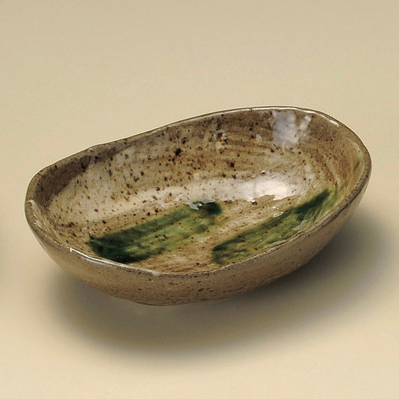 山万 08323-310 黄瀬戸オリベだ円小鉢 1個(ご注文単位1個)【直送品】