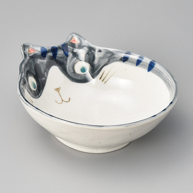 山万 08229-510 猫小鉢 青 1個(ご注文単位1個)【直送品】