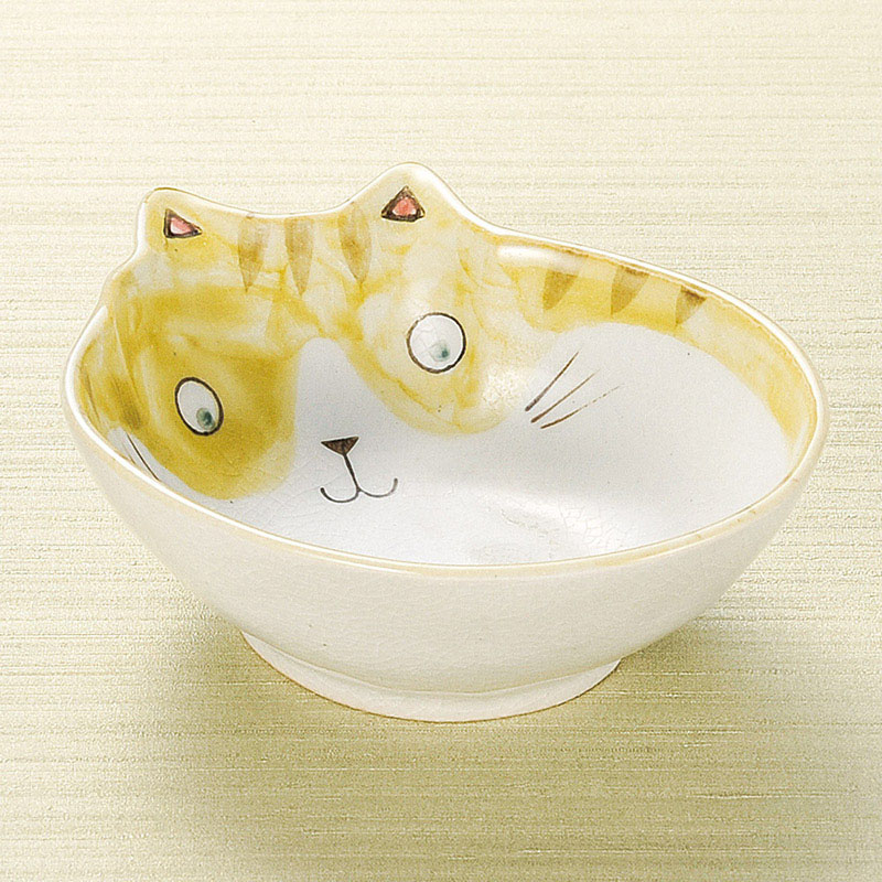山万 08228-510 猫小鉢 黄 1個(ご注文単位1個)【直送品】