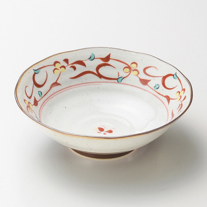 山万 08411-730 赤絵唐草平小鉢(有田焼) 1個(ご注文単位1個)【直送品】