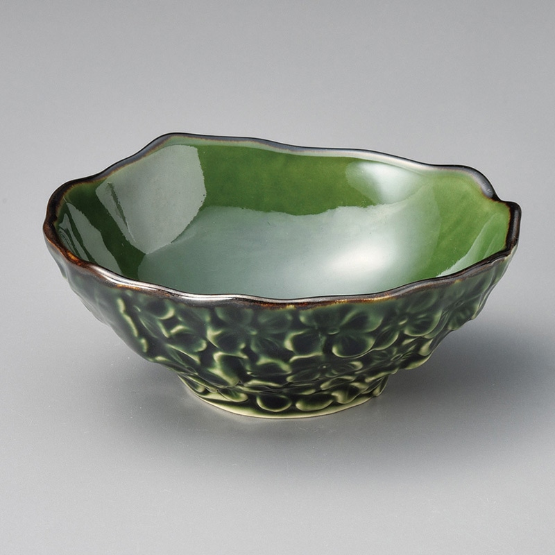山万 08501-450 グリーン花 平小鉢 1個(ご注文単位1個)【直送品】