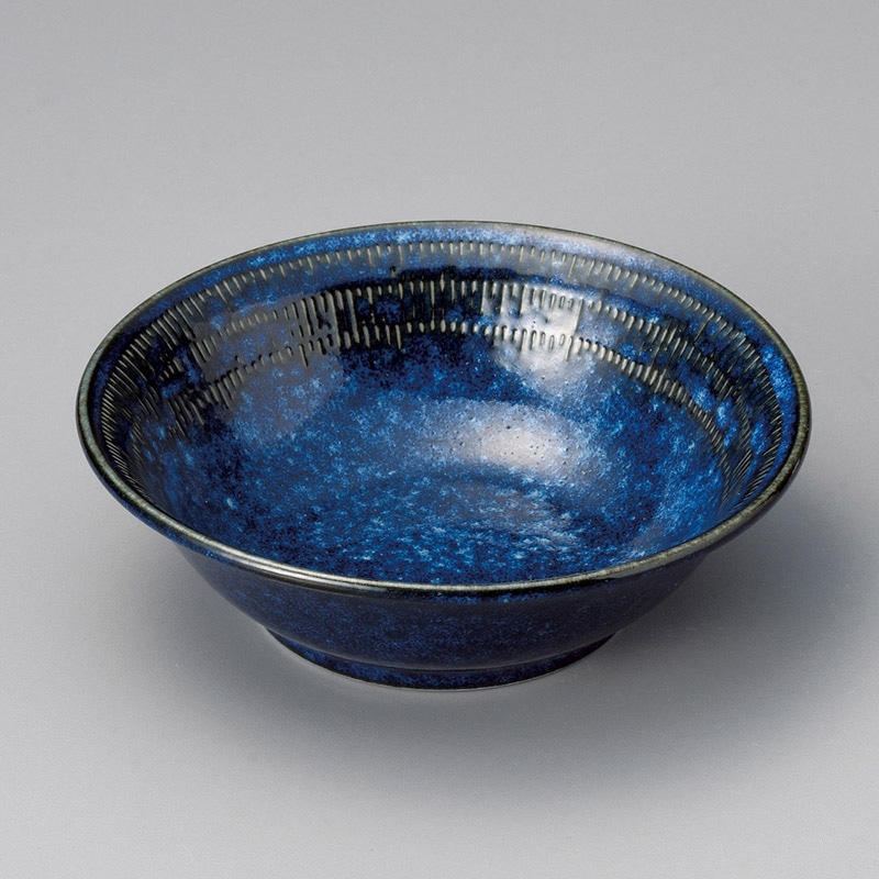 山万 08516-190 窯変紺トチリ14.5cボウル 1個(ご注文単位1個)【直送品】