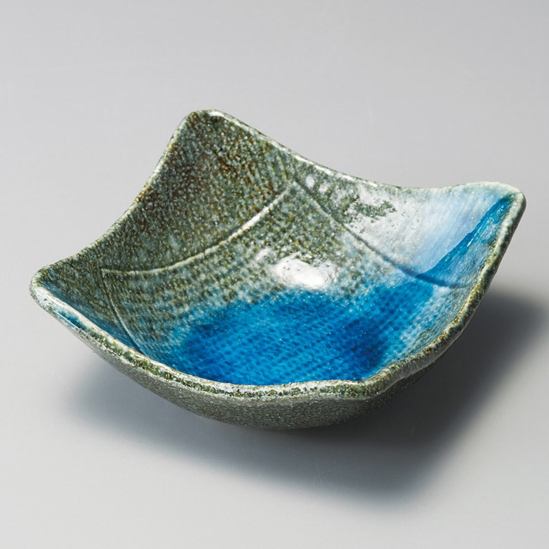 山万 09106-130 青流し角小鉢  1個（ご注文単位1個）【直送品】