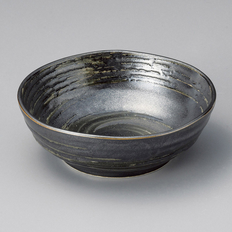 山万 09211-130 黒渦小鉢  1個（ご注文単位1個）【直送品】