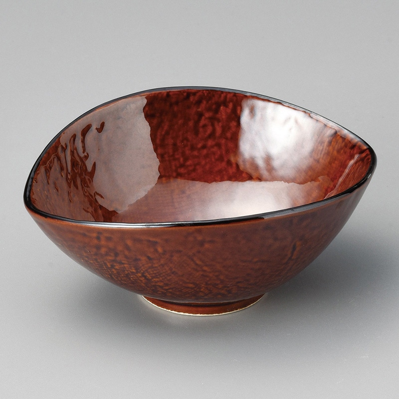山万 09109-130 アメ釉レモン型小鉢  1個（ご注文単位1個）【直送品】
