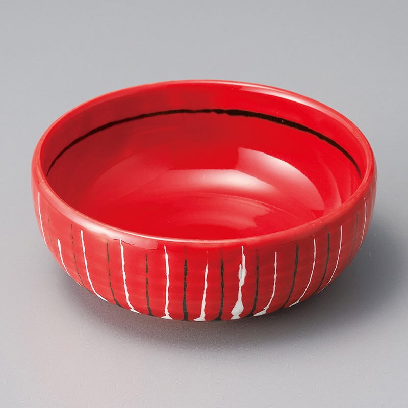 山万 09416-440 朱赤十草12cm丸鉢 1個(ご注文単位1個)【直送品】