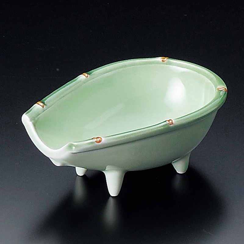 山万 09410-550 緑彩箕型小鉢  1個（ご注文単位1個）【直送品】