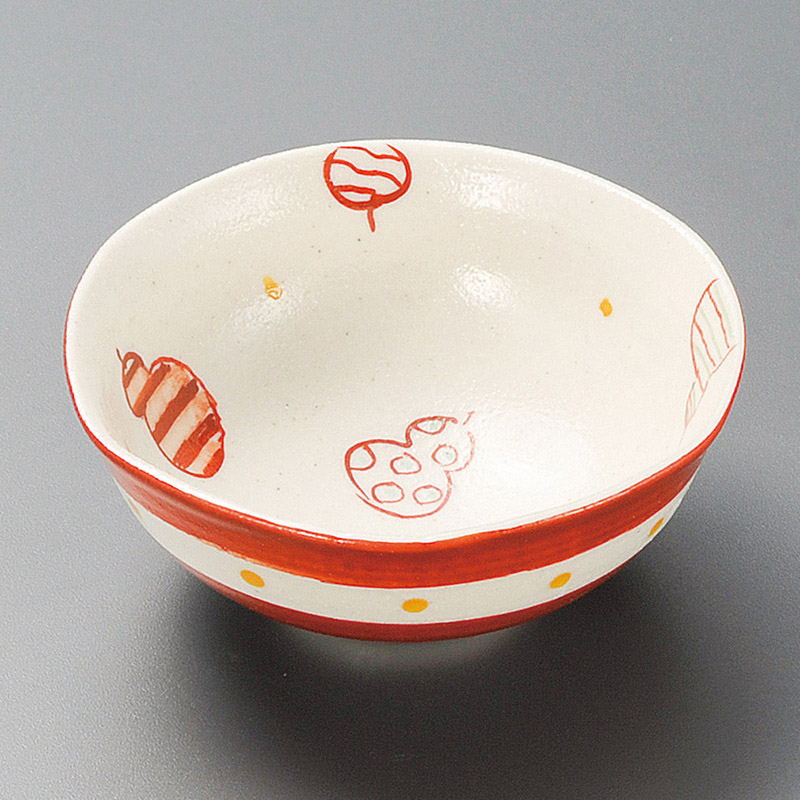 山万 10314-570 赤絵瓢六角小鉢 1個(ご注文単位1個)【直送品】