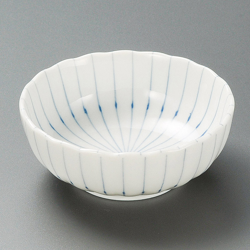 山万 10123-190 ピンストライプ菊型3.5鉢 1個(ご注文単位1個)【直送品】