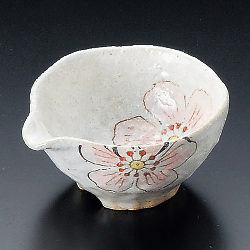 山万 10328-510 粉引彩花片口小付(ピンク) 1個(ご注文単位1個)【直送品】