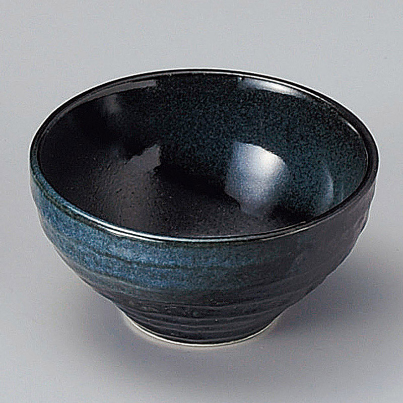 山万 10424-020 黒伊賀灰掛玉割小鉢  1個（ご注文単位1個）【直送品】