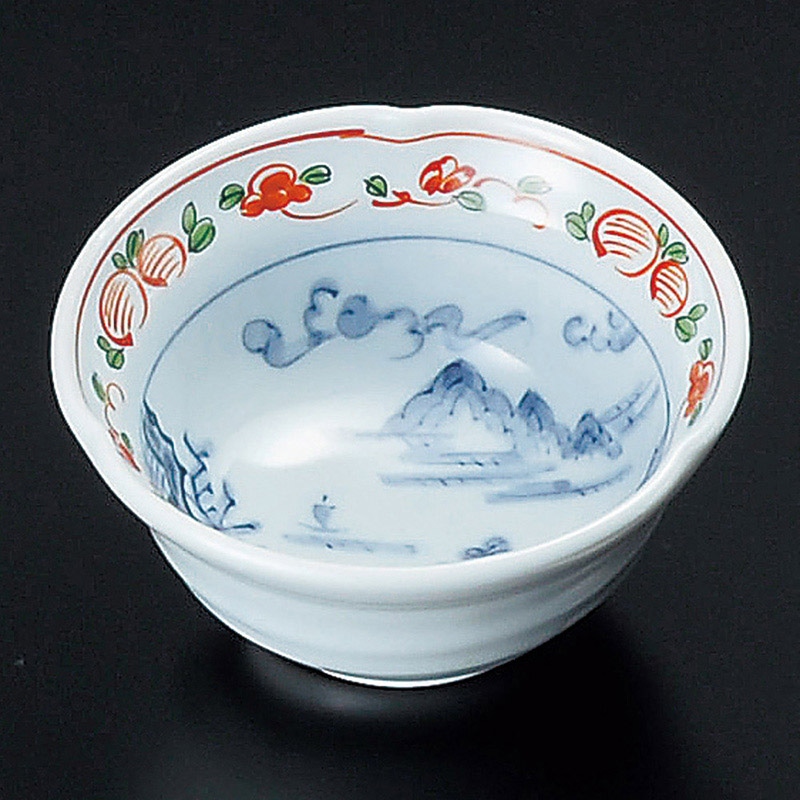 山万 10519-200 赤絵山水3.3小鉢  1個（ご注文単位1個）【直送品】